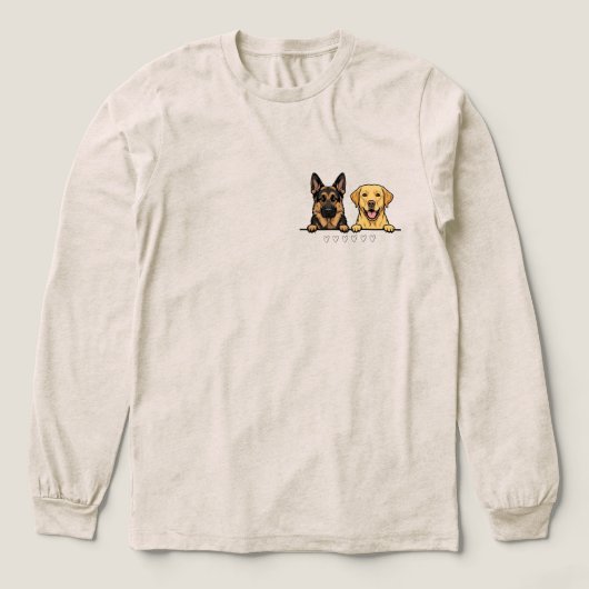 German Shepherd & Yellow Lab Friends pocket size Tri-Blend Shirt (Design Vorderseite)