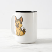 German Shepherd Zweifarbige Tasse (Vorderseite Links)