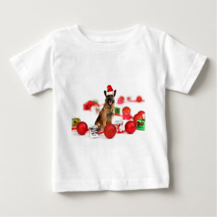 German Shepherdog w Christmas Gifts Weihnachtsmann Baby T-shirt