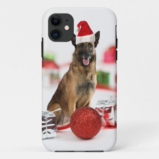 German Shepherdog w Christmas Gifts Weihnachtsmann Case-Mate iPhone Hülle (Rückseite)