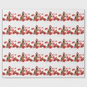 German Shepherdog w Christmas Gifts Weihnachtsmann Geschenkpapier (Flach)