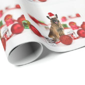 German Shepherdog w Christmas Gifts Weihnachtsmann Geschenkpapier (Rolleneckpunkt)