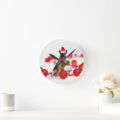 German Shepherdog w Christmas Gifts Weihnachtsmann Runde Wanduhr (Zuhause)