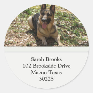 German Shepherds Address Labels Runder Aufkleber