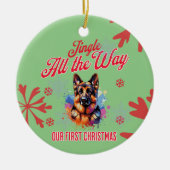 German Sheppard First Christmas Keramik Ornament (Vorne)