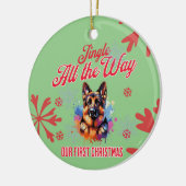 German Sheppard First Christmas Keramik Ornament (Links)