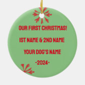 German Sheppard First Christmas Keramik Ornament (Hinten)