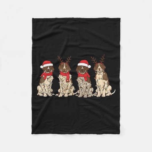 German Shorthair Inter Christmas Gsp Mom Dad Fleecedecke (Vorderseite)