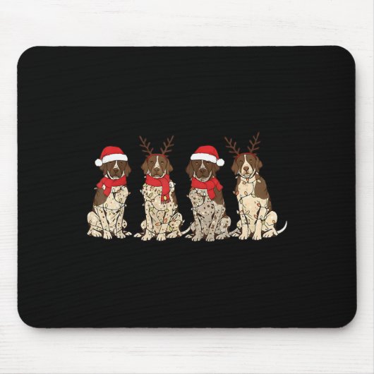 German Shorthair Inter Christmas Gsp Mom Dad  Mousepad (Vorne)
