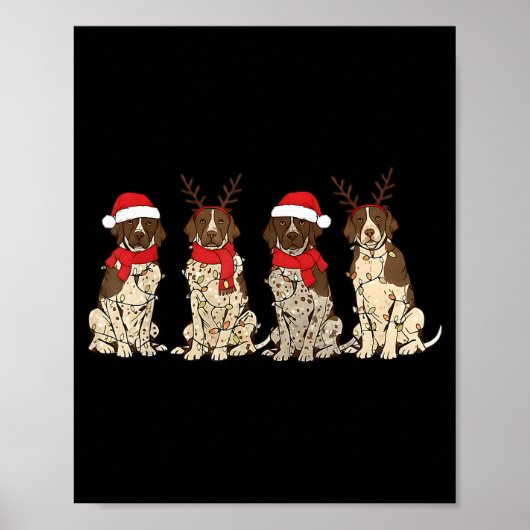 German Shorthair Inter Christmas Gsp Mom Dad  Poster (Vorne)