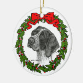 German Shorthair Pointer Art von Glenda S. Harlan Keramik Ornament (Links)