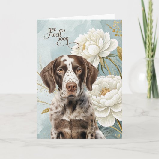 German Shorthair Pointer Dog Magnolias Get Well Karte (Vorderseite)