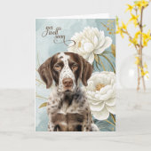 German Shorthair Pointer Dog Magnolias Get Well Karte (Gelbe Blume)