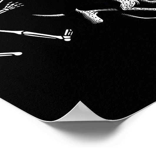 German Shorthaired Inter Running Skeleton Hallowee Poster (Ecke)