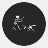 German Shorthaired Inter Running Skeleton Hallowee Runder Aufkleber (Vorderseite)