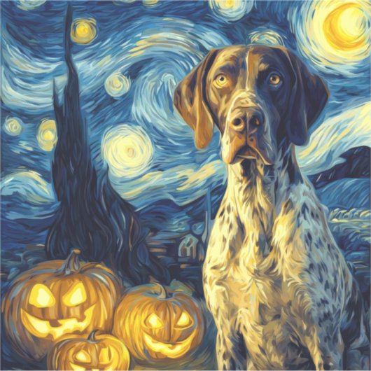German Shorthaired Pointer 1 Cute Dog Halloween Ja Aufkleber (Vorderseite)