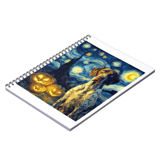 German Shorthaired Pointer 1 Cute Dog Halloween Ja Notizblock (Linke Seite)