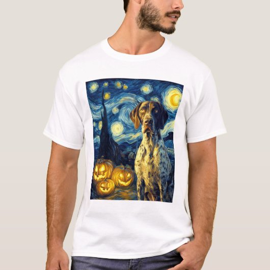 German Shorthaired Pointer 1 Cute Dog Halloween Ja T-Shirt (Vorderseite)
