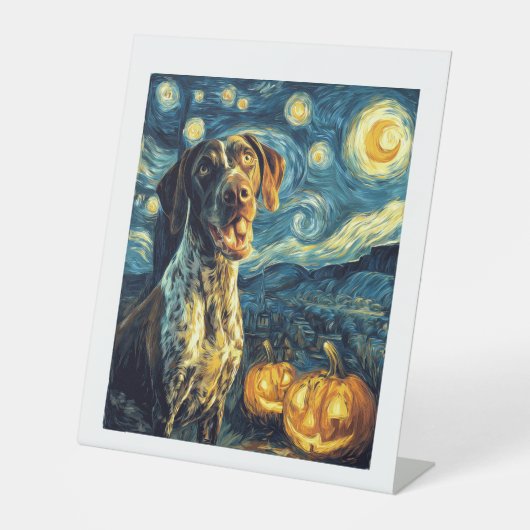 German Shorthaired Pointer 2 Cute Dog Halloween Ja Sockelschild (Vorderseite)