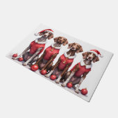 German Shorthaired Pointer Christmas Dress Santa Fußmatte (Schrägansicht)
