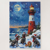 German Shorthaired Pointer Christmas Lighthouse Puzzle (Vertikal)