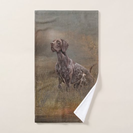 German Shorthaired Pointer , Deutsch Kurzhaar Tape Badhandtuch Set (Handtuch)