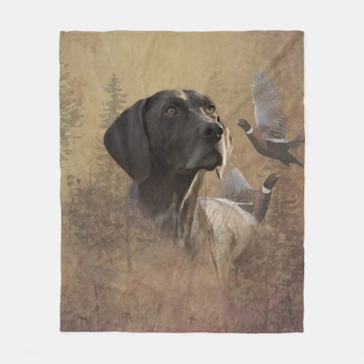 German Shorthaired Pointer , Deutsch Kurzhaar Tape Fleecedecke (Vorderseite)