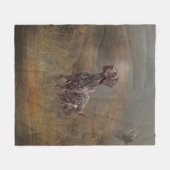 German Shorthaired Pointer , Deutsch Kurzhaar Tape Fleecedecke (Vorderseite (Horizontal))