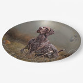 German Shorthaired Pointer , Deutsch Kurzhaar Tape Pappteller (Schrägansicht)