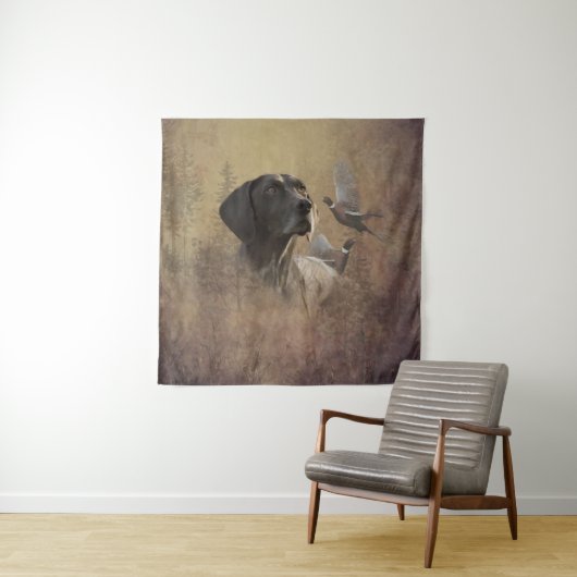 German Shorthaired Pointer , Deutsch Kurzhaar Tape Wandteppich (Beispiel)