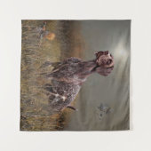German Shorthaired Pointer , Deutsch Kurzhaar Wandteppich (Vorderseite (Horizontal))