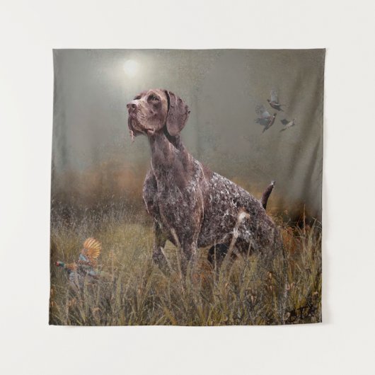 German Shorthaired Pointer , Deutsch Kurzhaar Wandteppich (Vorderseite)