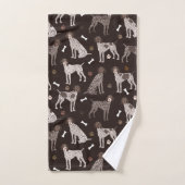 German Shorthaired Pointer Dog Bone and Paw Print Badhandtuch Set (Handtuch)