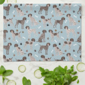 German Shorthaired Pointer Dog Bone and Paw Print  Geschirrtuch (Gefaltet)