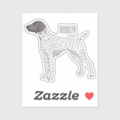 German Shorthaired Pointer dog cartoon Aufkleber (Blatt)