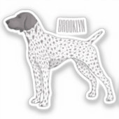German Shorthaired Pointer dog cartoon Aufkleber (Vorderseite)