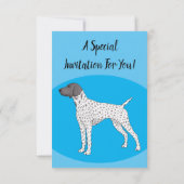 German Shorthaired Pointer dog cartoon Einladung (Rückseite)