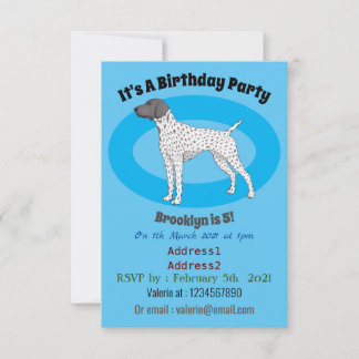German Shorthaired Pointer dog cartoon Einladung