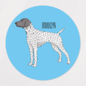German Shorthaired Pointer dog cartoon Etiketten (Design 1)