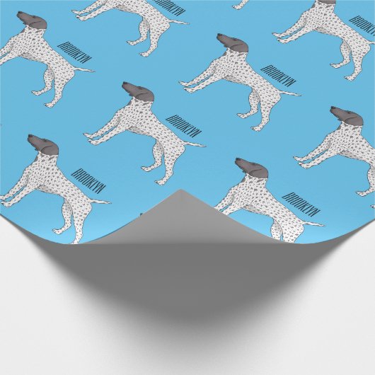 German Shorthaired Pointer dog cartoon Geschenkpapier (Ecke)