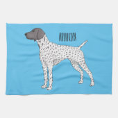 German Shorthaired Pointer dog cartoon Geschirrtuch (Horizontal)