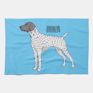 German Shorthaired Pointer dog cartoon Geschirrtuch