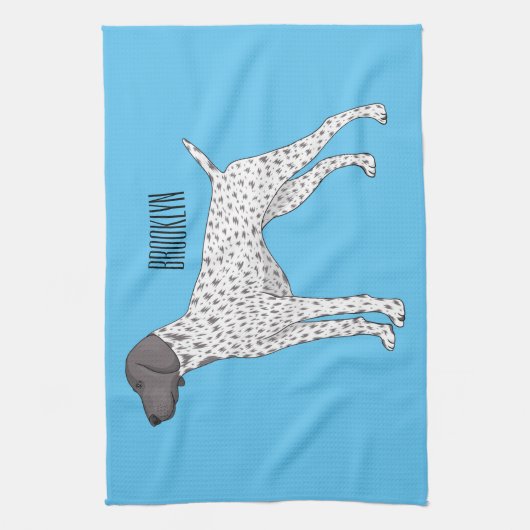 German Shorthaired Pointer dog cartoon Geschirrtuch (Vertikal)