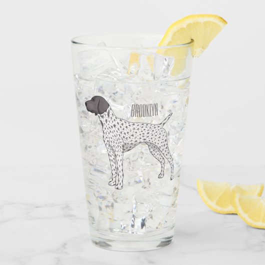 German Shorthaired Pointer dog cartoon Glas (Rückseite Ice)