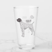 German Shorthaired Pointer dog cartoon Glas (Vorderseite)
