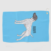 German Shorthaired Pointer dog cartoon Golfhandtuch (Horizontal)