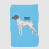 German Shorthaired Pointer dog cartoon Golfhandtuch (Vorderseite)