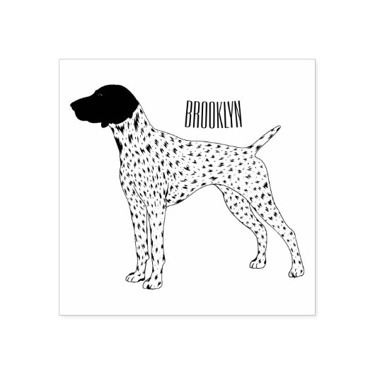 German Shorthaired Pointer dog cartoon Gummistempel (Prägung)