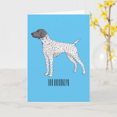German Shorthaired Pointer dog cartoon Karte (Gelbe Blume)