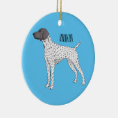 German Shorthaired Pointer dog cartoon Keramik Ornament (Rechts)